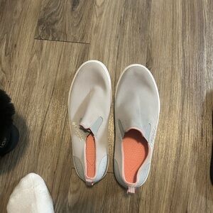 BC Footwear Women's Casual Slip-On Sneakers in Gray and Coral